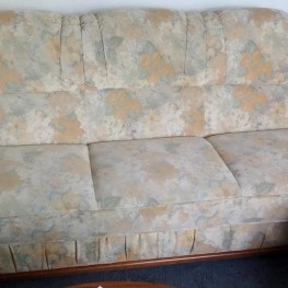 Sofa Couch Schlafsofa Klappcouch 3-Sitzer m. Bettkasten, helles Velour