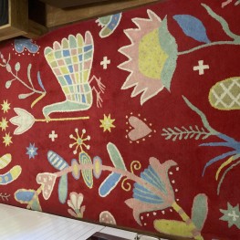Ikea Wolle Kinderteppich Bunte mit Blumen und Vogel Muster 