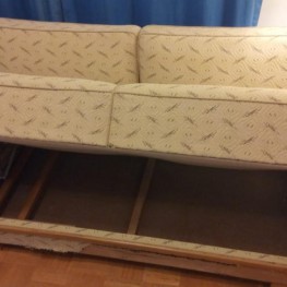 50er Jahre Sofa, 2-Sitzer, seitlich ausziehbar zur Liege 2