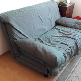 grüne Ausklapp-Couch 1