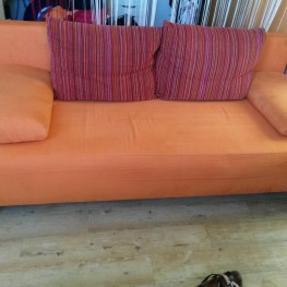 Couch Schlafcouch orange 