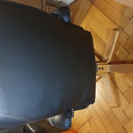 Sessel mit Ledersitz in schwarz  2