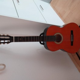 RESERVIERT Gitarre zu verschenken (+Ständer, +Tasche, +Stimmgerät)