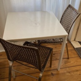 Give away. Kitchen table with two chairs. Wedding. DM me for more info.