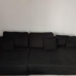 Schwarze Couch (3er)