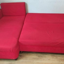 Rote Wohnzimmer Couch / Sofa mit Schlaf-Funktion 1