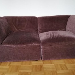 Couch 70s braun velours 1