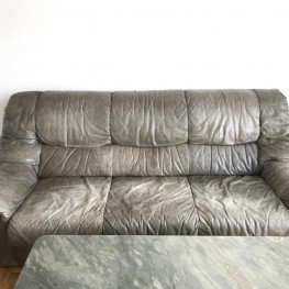 Leder Garnitur 3er und 2er Sofa/Couch 