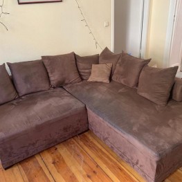 Large Brown Sofa with extension