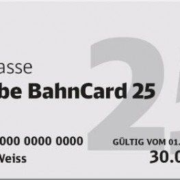 75% Rabatt-Coupon Probe BahnCard 25 (1.Klasse) auch für Fahrten in der 2. Klasse