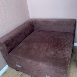 Large Brown Sofa with extension 1