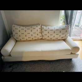 Sofa in beige/Creme, Zweisitzer 