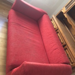 sofa rot als Schlafsofa ausklappbar