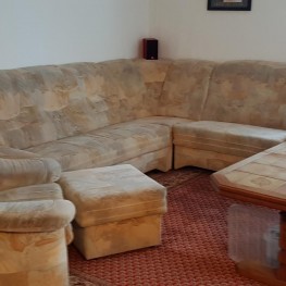 Couch mit Bettfunktion +Sessel mit Hocker 2