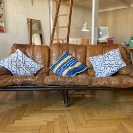 Leather/Bamboo Sofa