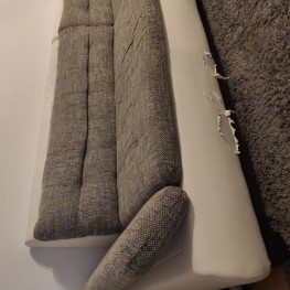 Couch L-Form grau weiß  1